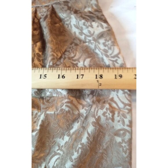 London Times Size 10 Woman Cocktail Dress Knee Length Gold Ruffled Neck - Picture 9 of 15